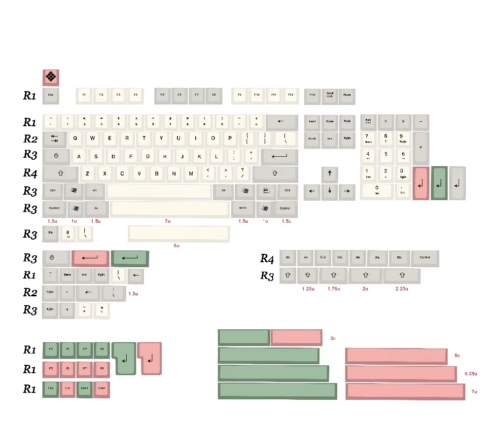 Mp sa 9009 colorway keycap retro cereja