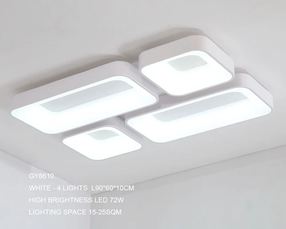 Dragonscence современная светодиодная люстра, освещение высокой яркости для столовой, спальни, ресторана, конференц-зала, люстра, блеск - Цвет абажура: GY8610 white 90x60cm