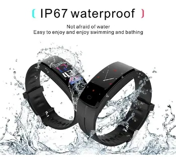 

QS100 IP67 Waterproof Smart Wristband 0.96'' Color-Screen Smart Bracelet Heart Rate Monitor Fitness Wristband For IOS Android