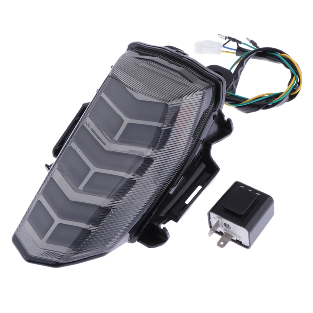 MagiDeal Motorcycle LED Rear Brake Tail Light Indicator License Plate Lamp