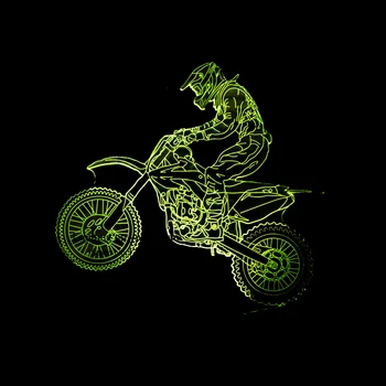 

3D LED Vision Table Lamp USB Acrylic Cross-Country Motorcycle Night Light Creative Home Decor Light Fixture For Child Toy Gifts