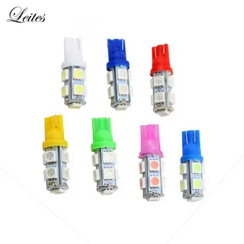 

Leites 500pcs Hot sale W5W T10 led bulb light 9smd 5050 5w5 168 car auto plate wedge width indicator clearance light bulb 12v