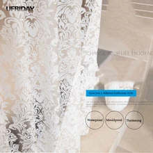 UFRIDAY Damask Floral Shower Curtain PEVA Bathroom Curtian Thick Polyester Butterfly Printing Bath Curtian Waterproof Mouldproof vintage postage stamp digital printing mouldproof shower curtain for bathroom