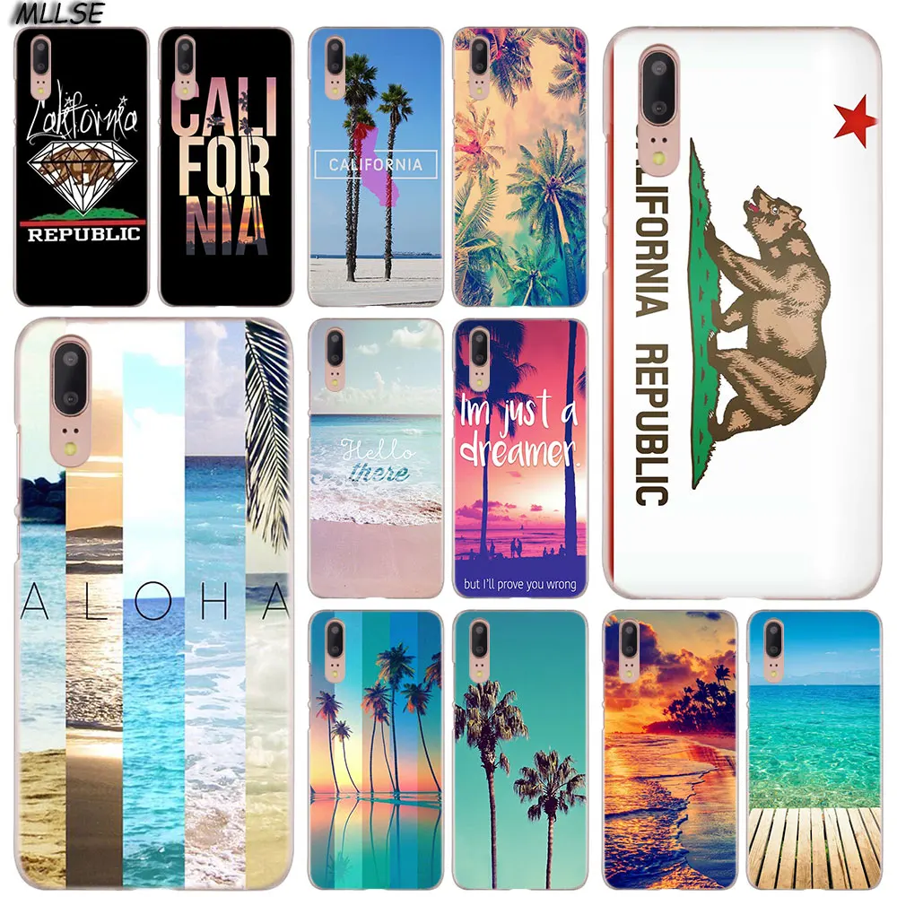 MLLSE california trees Beach Surf Travel Tropical Case для Huawei P30 P20 P10 P9 P8 Lite 2017 Pro Mini P Smart Plus Hot | Мобильные