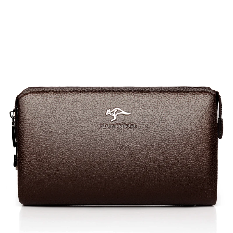 KANGAROO Luxury Brand Men Clutch Bag Leather Long Purse