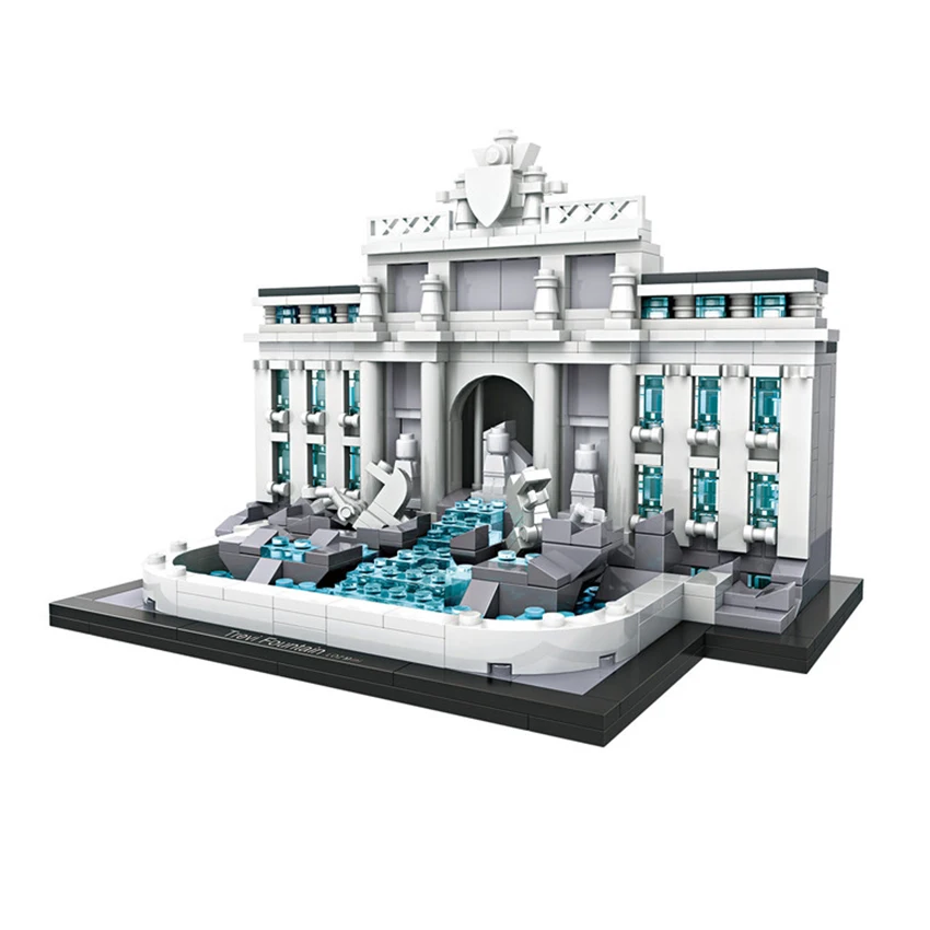

Mini Architecture blocks series Falling Water Villa Model Bricks Roma Trevi Fountain Blocks architecture Children DIY Toy Gifts