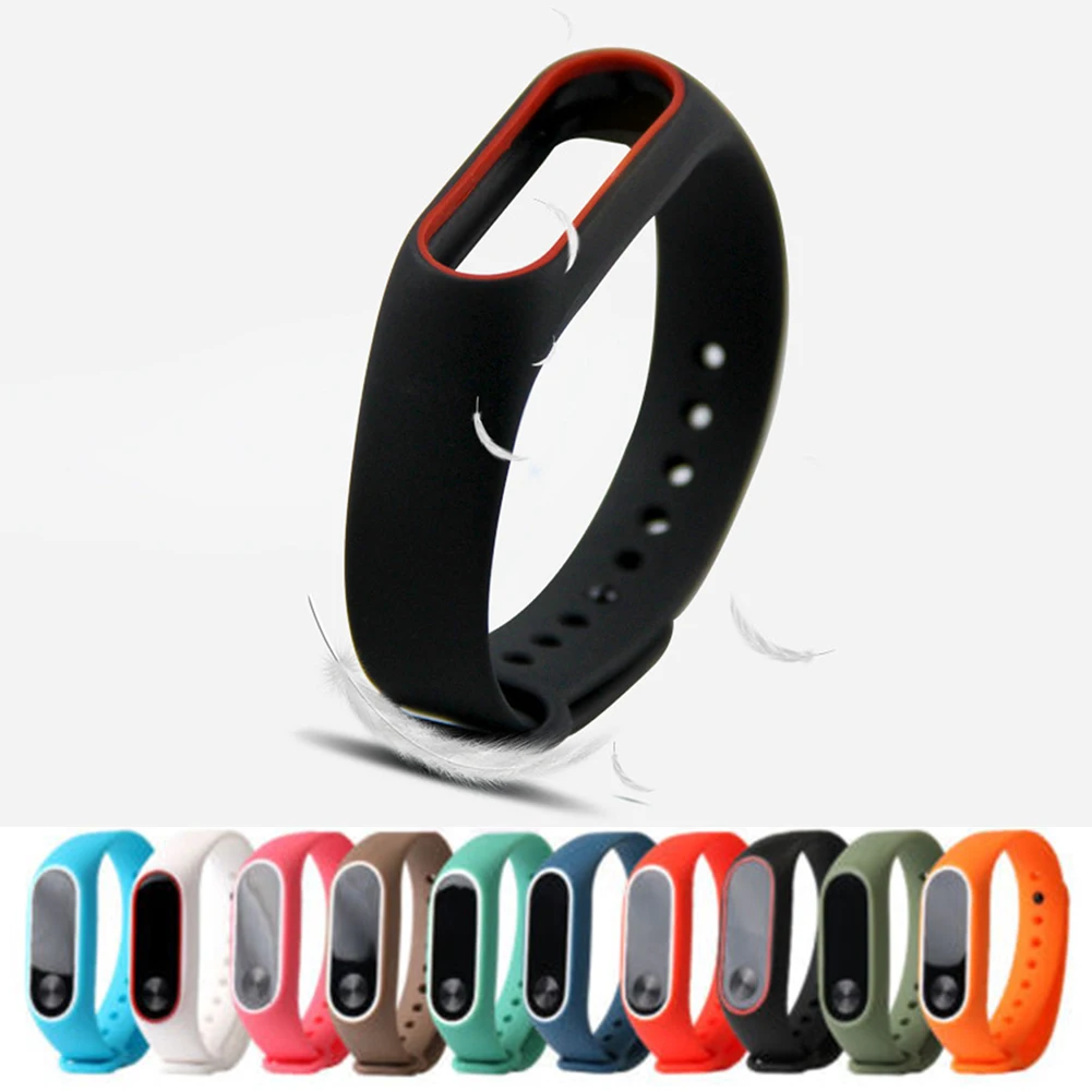 

Double color mi band 2 accessories pulseira miband 2 strap replacement silicone wriststrap for xiaomi mi2 smart bracelet