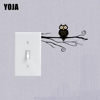 

YOJA Interesting Tree Branches Of The Owl Decor Switch Sticker Living Room Bedroom Wall High Quality 10SS0039