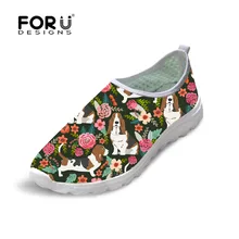 FORUDESIGNS Повседневное тапки женские Бассет Хаунд Собака Печать сетки обувь на плоской подошве Для женщин на платформе скольжения на обуви легкий