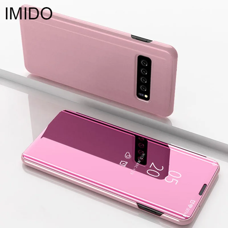 

For Samsung GalaxyM20 A50 A30 S10 S10 S10plus A6S A8S A9S Luxury Clear View Smart Mirror Phone Case A9 2018 shockproof Flip case