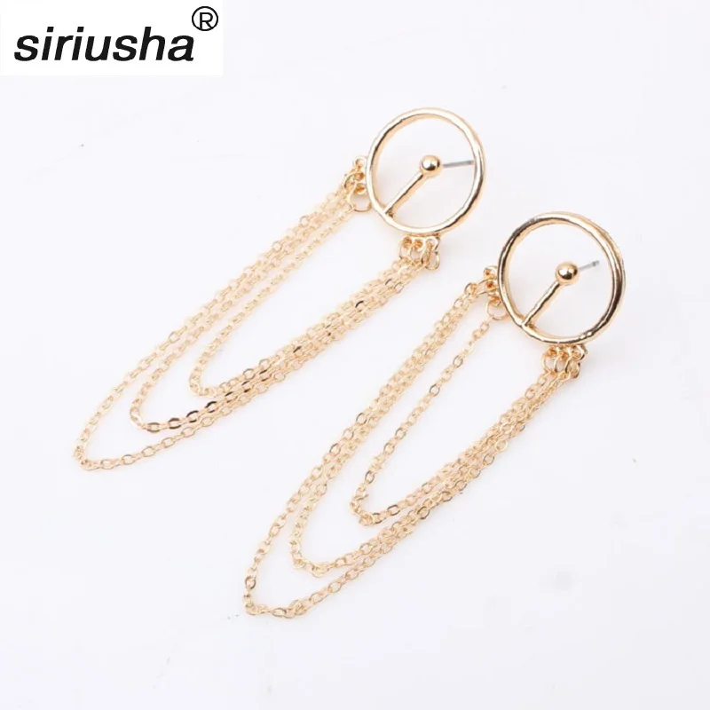 

KC alloy tassel chain earrings Europe and the United States cross-border temperament versatile new element ear jewelry S226