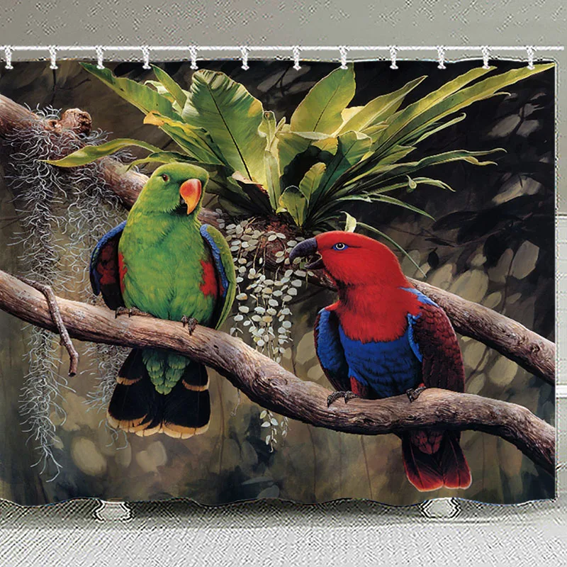 

Hot Sales Beautifu Birds Patten Printed Shower Curtain Decoration Of The Bathroom