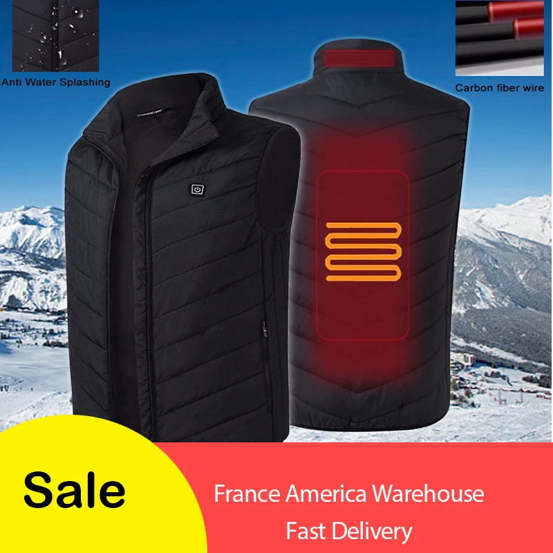 

Electric vest heated winter women's clothing USB Thermal Warm Cloth Outdoor hunting tactical High Neck Vest gilet chasse jacket