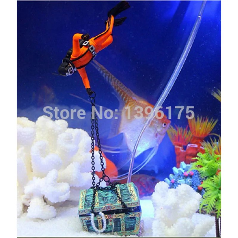 1 pc Creative Aquarium Accessories Treasure Hunter Diver Action Figure