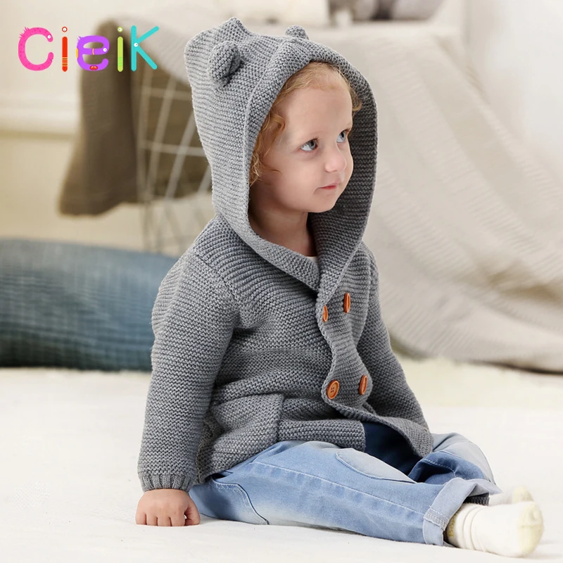 CieiK 2018 New Spring Baby Hooded Outwear Newborn Boys Jacket Rabbit Cute Infant Knitted Infant Girls Clothes Kids Winter Coats (21)