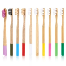 10 шт цветная зубная щетка из натурального бамбука мягкая щетина Бамбуковый материал ручка экологически чистая зубная щетка для ухода за полостью рта