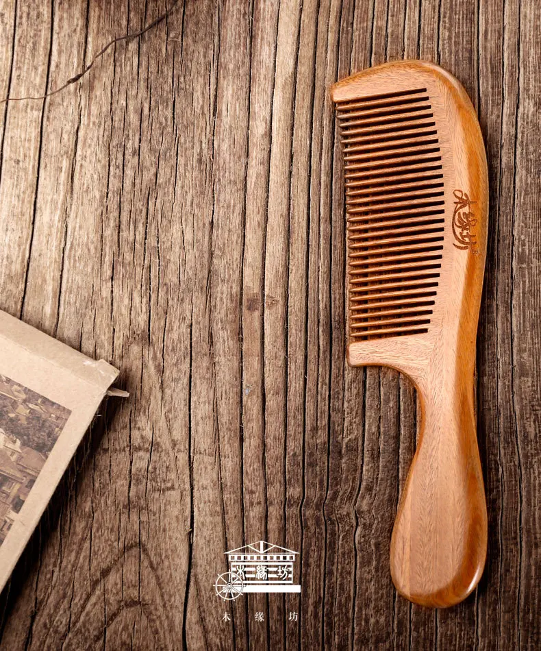 

BV01 Fine Green Sandalwood Comb Hair Tools Polished natural fine wooden combs with three style