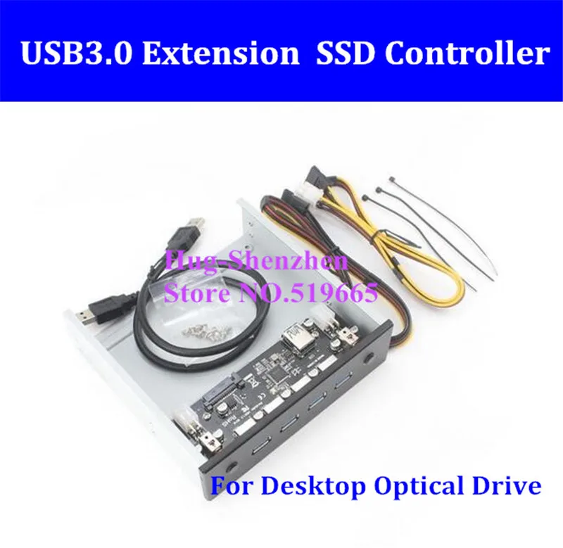 Новые 4 порта USB3.0 USB 3,0 SSD расширение выключатель питания контроллера двойная система управления для рабочего оптическая драйвер с кабелем