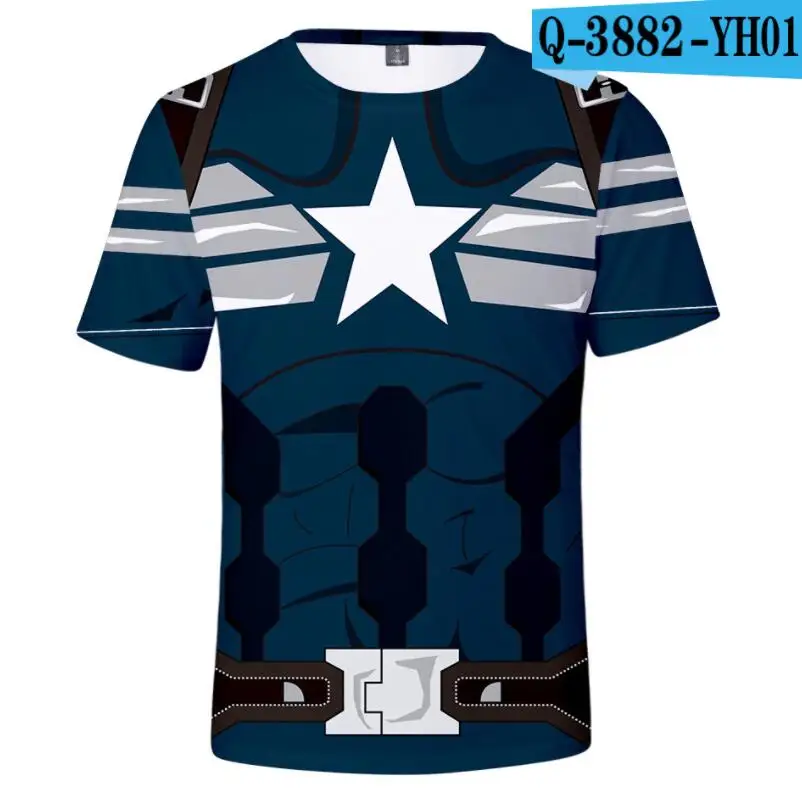 Лето футболка "Марвел" детская одежда для мальчиков Мстители мальчиков футболка; одежда Капитан Америка Бэтмен Человек-паук Супермен Футболка Костюмы - Цвет: model 3