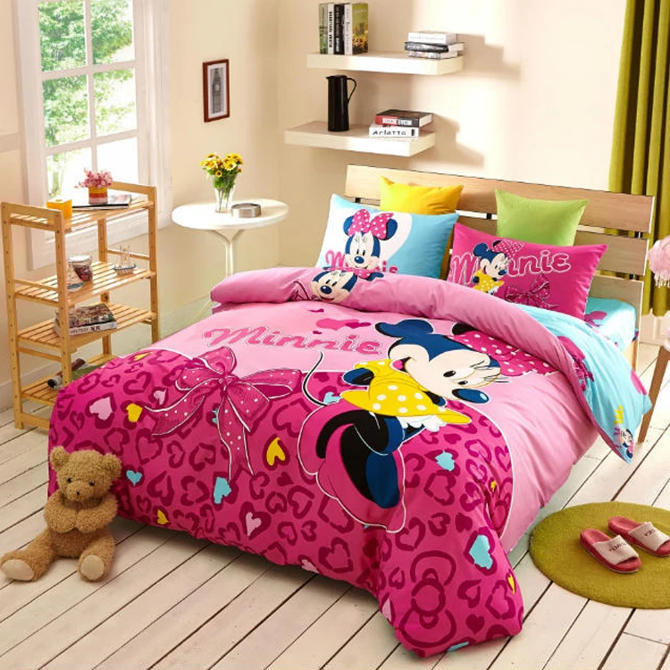 NEW!Kawaii bedding bedding set GIIRLS PINK bedroom set sheet sets 100 cotton oil painting kids