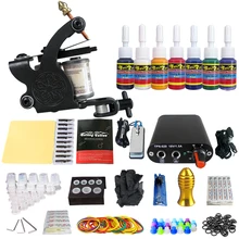Полный комплект для тату-катушки для подводки Shader Электропитание педаль иглы рукоятка наконечники татуировки тело и искусство TK105-80