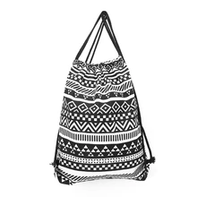 Fashion Unisex Linen Storage School Gym Drawstring Bag Beach Backpack Pouch