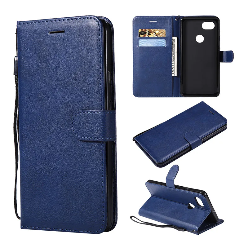 Luxury Plain PU Leather Flip Case For Google Pixel 2 XL Protective Wallet Cover For Google Pixle 2XL With Credit Cards Coque     (3)