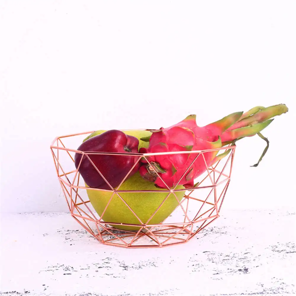 الشمال كبيرة الحديد سلة فاكهة الحديثة غرفة المعيشة الفاكهة وجبة خفيفة سلة سطح المكتب المعادن سلة التخزين المنزل الديكور