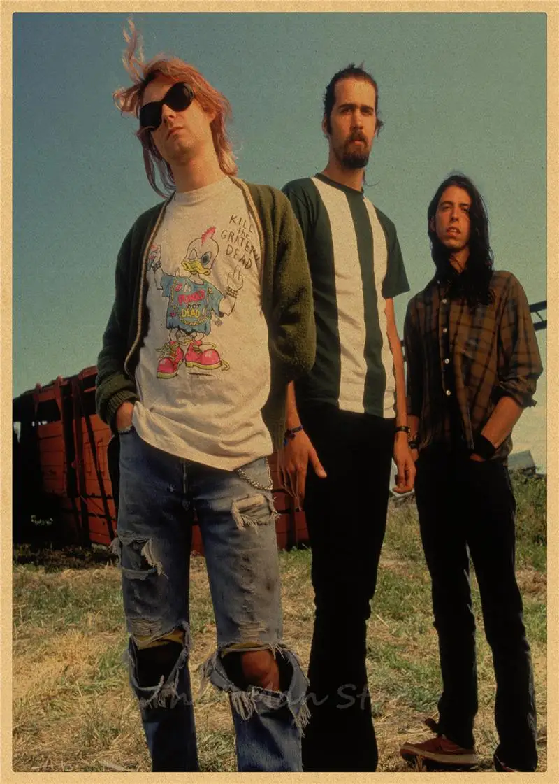 ВИНТАЖНЫЙ ПЛАКАТ Nirvana Kurt Cobain dormitory крафт-рок-оркестр декоративная живопись постер ретро-плакат/40*30 см