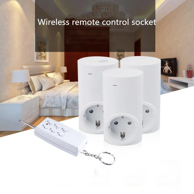 

Smart EU / UK / USA Plug 1 Wireless Remote Control, 3 Sockets Receiver Smart Power Socket Switch Family Electrical Remote