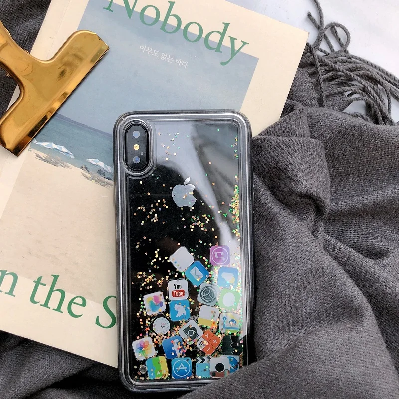 Прозрачный черный/белый/розовый блестящий чехол для iphone 6/6S 7 8 Plus X XS XR MAX|Бамперы| |