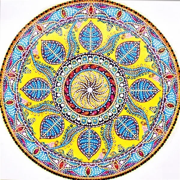 HUACAN 5D алмазная живопись цветок специальная в форме бриллианта вышивка Мандала горный хрусталь картина, Алмазная мозаика набор 30x30 - Цвет: LN145