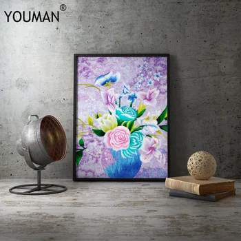 

2019 New Product Silk Poster Painting Chinese Hand embroidery Canvas Print Poster Decorative Living Room Home Wall Decor Poster