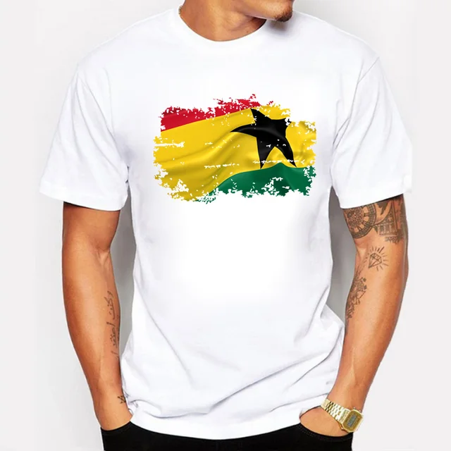 BLWHSA Newest Ghana 3D Flag Men T shirt Cotton Short Sleeve Tshirt