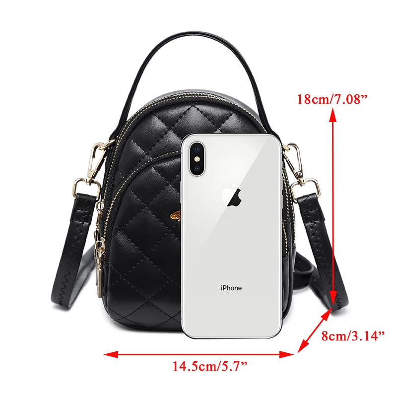 Mini Mochilas a la moda para mujeres con entramado de diamante Pu Mochila de cuero para chicas Bee mujeres mochila negra mujeres mochila Mujer 2018