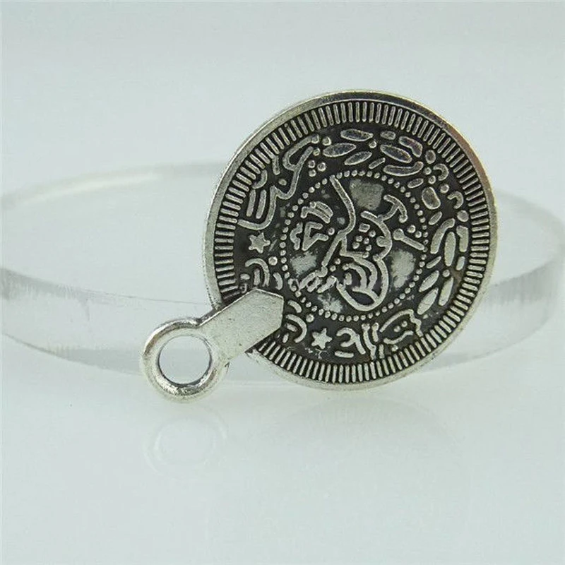 10pcs Vintage Antique Silver Plated Coin Pendant Fit Handmade DIY Earring Necklace Bracelet Charms Jewelry Making Accessories