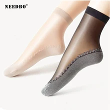Носки NEEDBO женские Skarpetki Damskie бархатные шелковые качественные мягкие хлопковые нескользящие Нескользящие женские носки пикантные 10 пар Skarpetki
