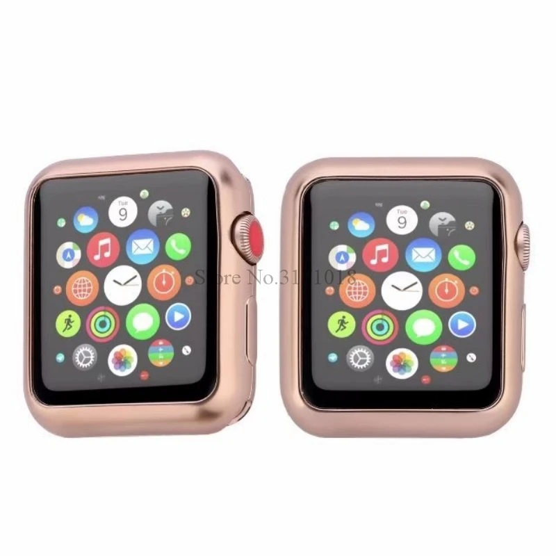 Стильный мягкий ТПУ защитный чехол Series4 3 2 1 для Apple Watch 38 мм 42 мм 40 мм 44 цветной чехол 42 мм идеальный бампер