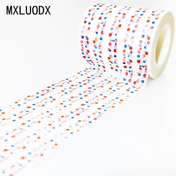 

Decor Washi Tape Set Colored Dots Patterns Slim Masking Paper Tape DIY Office Stationery Decorative Adhesive Paper Tape 1PCS/Lot