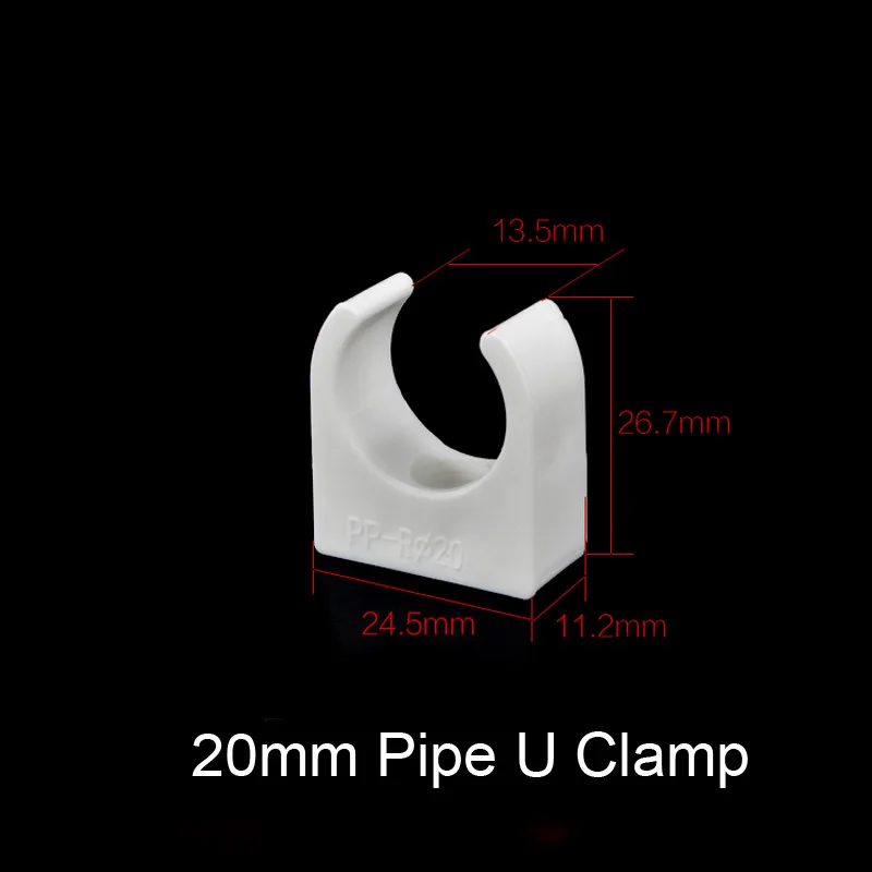 NuoNuoWell OD 16/20/25/32 мм воды держатель трубы PPR замок Тип зажим U Пряжка шланг Труба настенная фиксированные фитинги Пластик 5pcs-Pack - Цвет: 20clamp