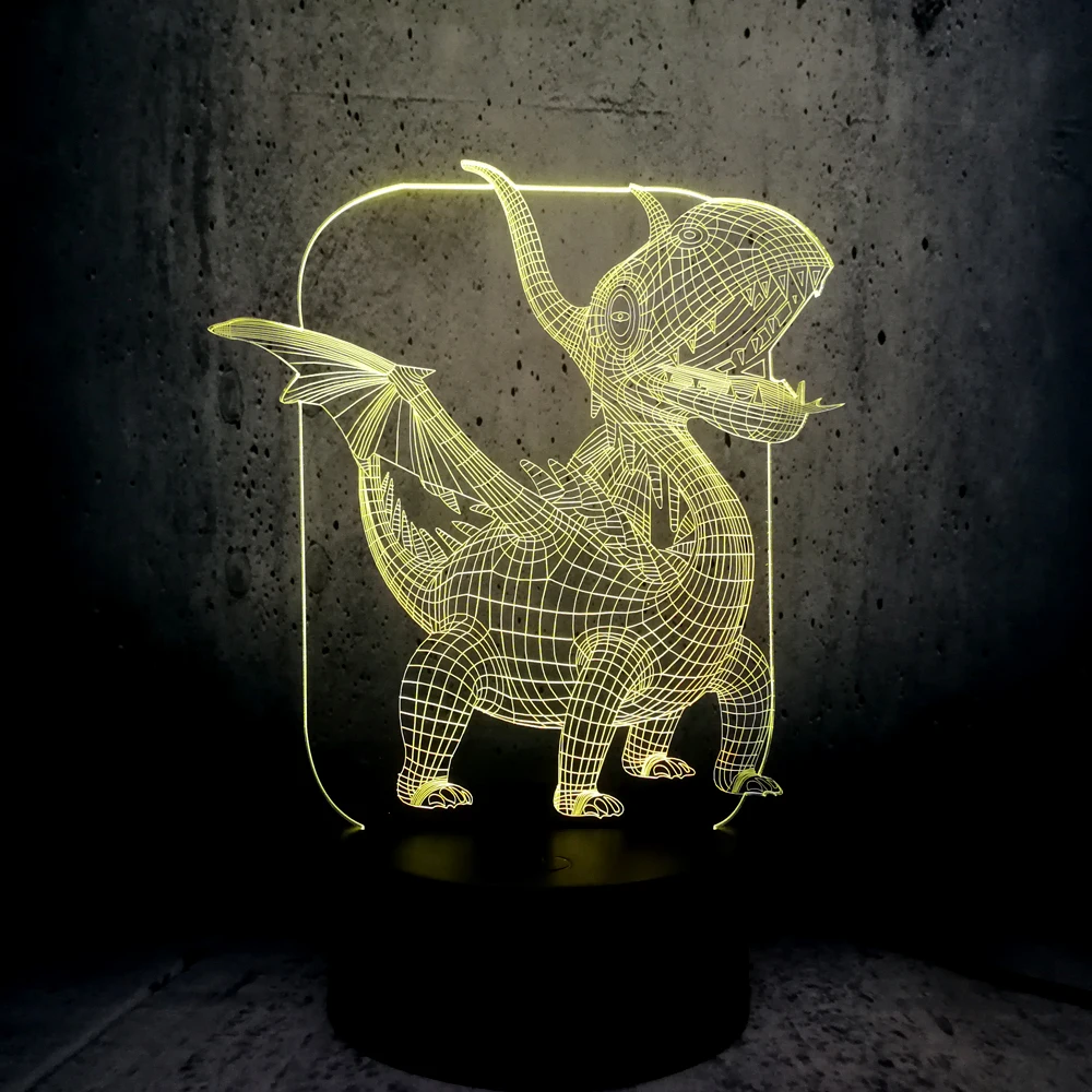 Новинка Pterosaur динозавр рога дракона лампа 3D USB светодиодный ночсветильник