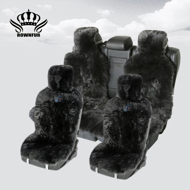 1SET Long Hair car seat covers,Natural fur sheepskin seat covers