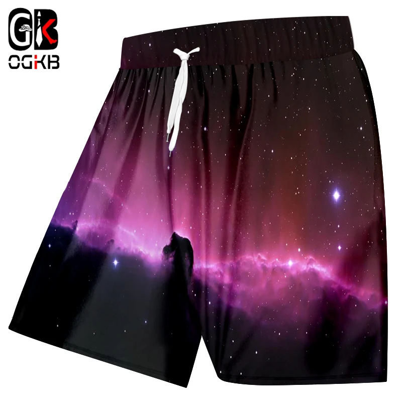 

OGKB Swiming Shorts Men Cool Print Galaxy Space 3D Beach Board Shorts Man Bermuda Masculina Slim Fit Boxer Trousers Dropshipping