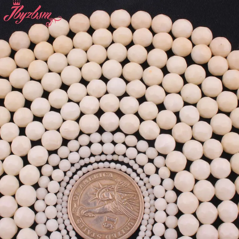 

2,4,6,8mm Faceted Round Coral Beads Ball Natural Stone Beads For DIY Necklace Bracelets Eaaring Jewelry Making 15" Free Shipping
