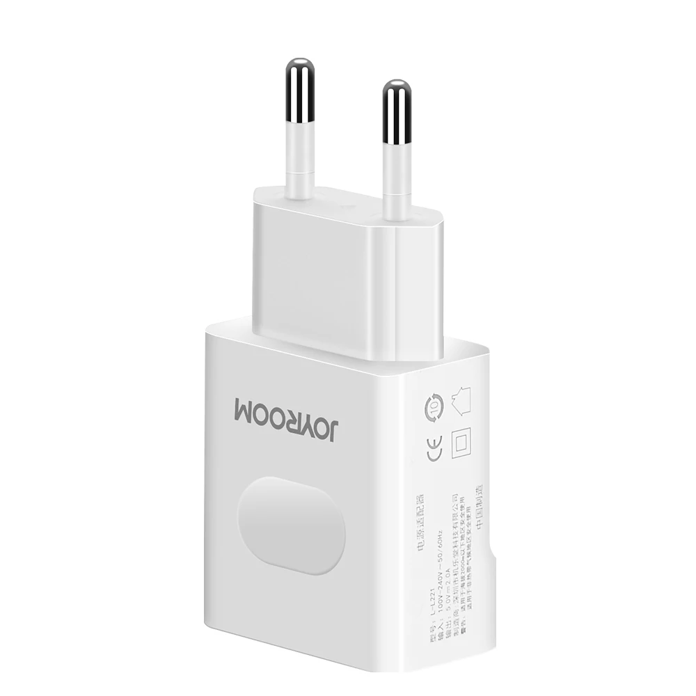 Joyroom 5V2A зарядное устройство для телефона быстрое дорожное настенное зарядное usb-устройство адаптер питания для iPhone samsung huawei Android EU зарядное устройство+ кабель - Тип штекера: EU Plug