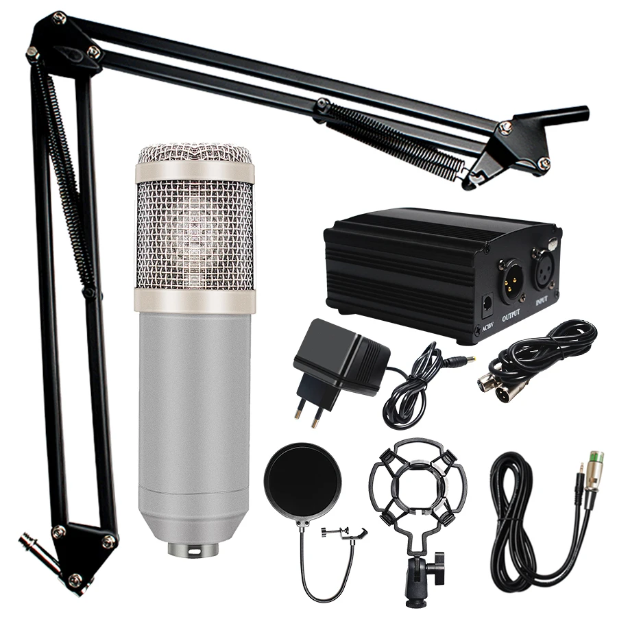 Professional microfone BM 800 Karaoke Microphone Condenser Microphone Kits Bundle Microphone for Computer Studio Recording