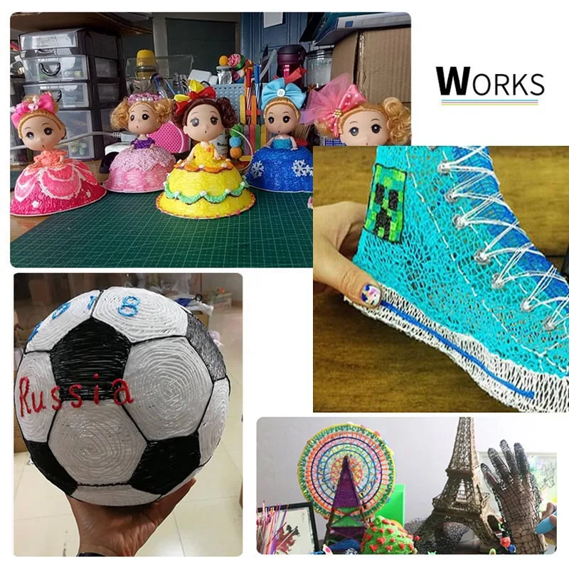 

Multicolor 3D Printer Pen Scribble ABS Filament Pen Birthday Gift for Arts Crafts @JH