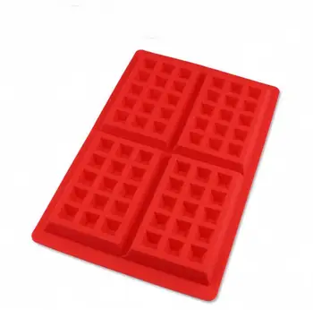 

Kitchen Accessories Supplies 1 * Safety 4-Cavity Baking Mould Waffles Cake Chocolate Pan Silicone Mold