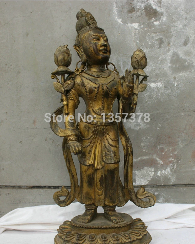 

shitou 00822 China Old Temple Tibetan Buddhism HandMade Bronze Maitreya Buddha statue