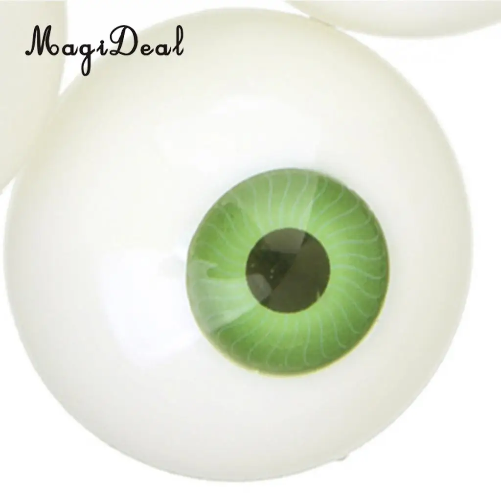 MagiDeal 2 Pairs Plastic Half Round Hollow Eyeballs 30mm for Doll Animal Mask Skull Halloween Prop DIY Craft Toys